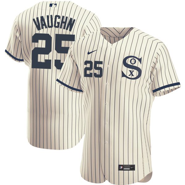 Men Chicago White Sox #25 Vaughn Cream stripe Dream version Elite Nike 2021 MLB Jerseys